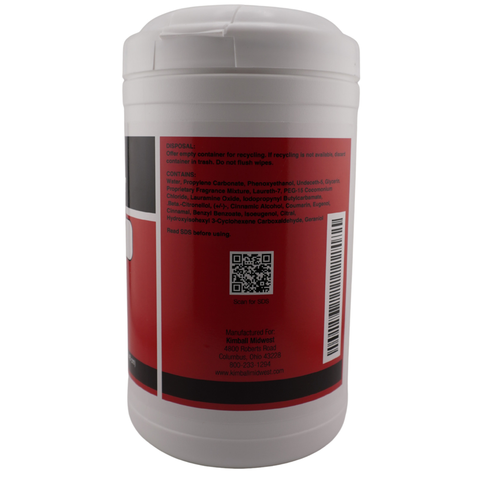 Kimball Midwest 80-1221 Cherry Blast Heavy Duty Hand Cleaning Wipes 70 Count