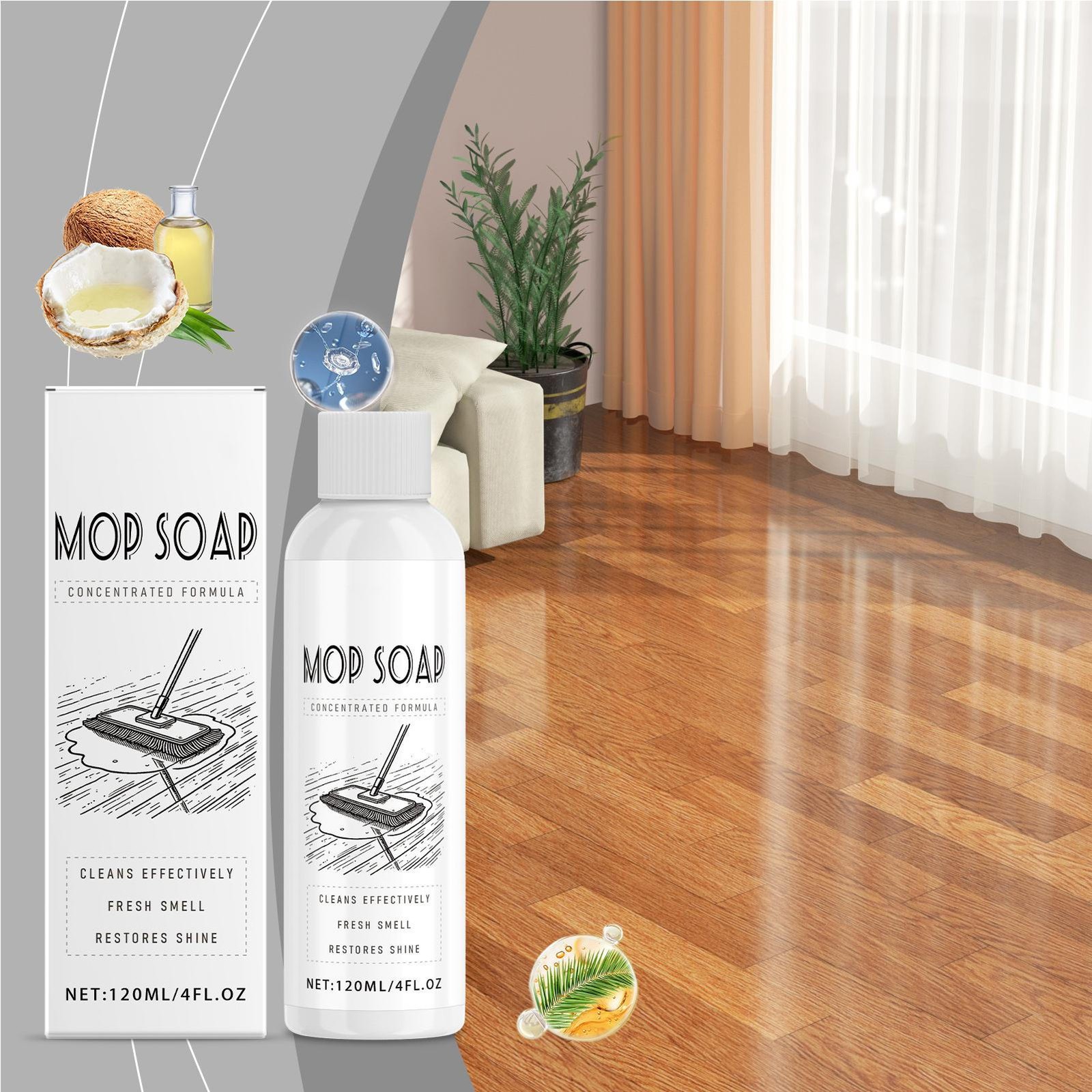 Highly Scented Mop Soap (Concentrated Formula) 120ml Household Mop Cleaning