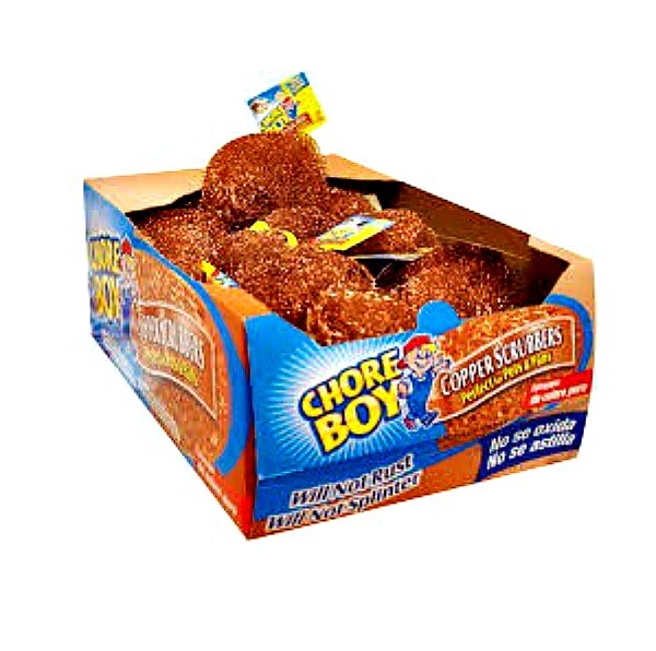 CHORE BOY COPPER SCRUBBER , 216 PIECES LOT ..100 % COPPER, NEW