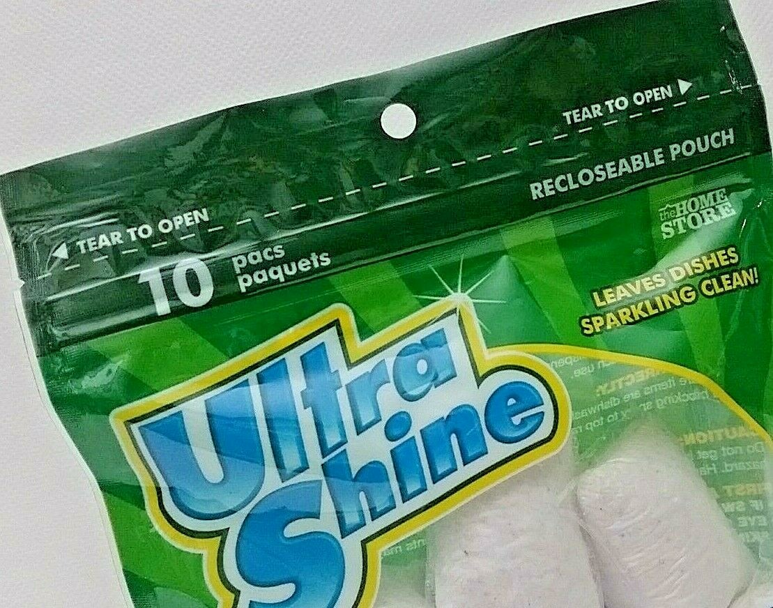 Ultra Shine Dishwasher Detergent Fresh 10-ct/Pack Clean Dishes NEW SEALED
