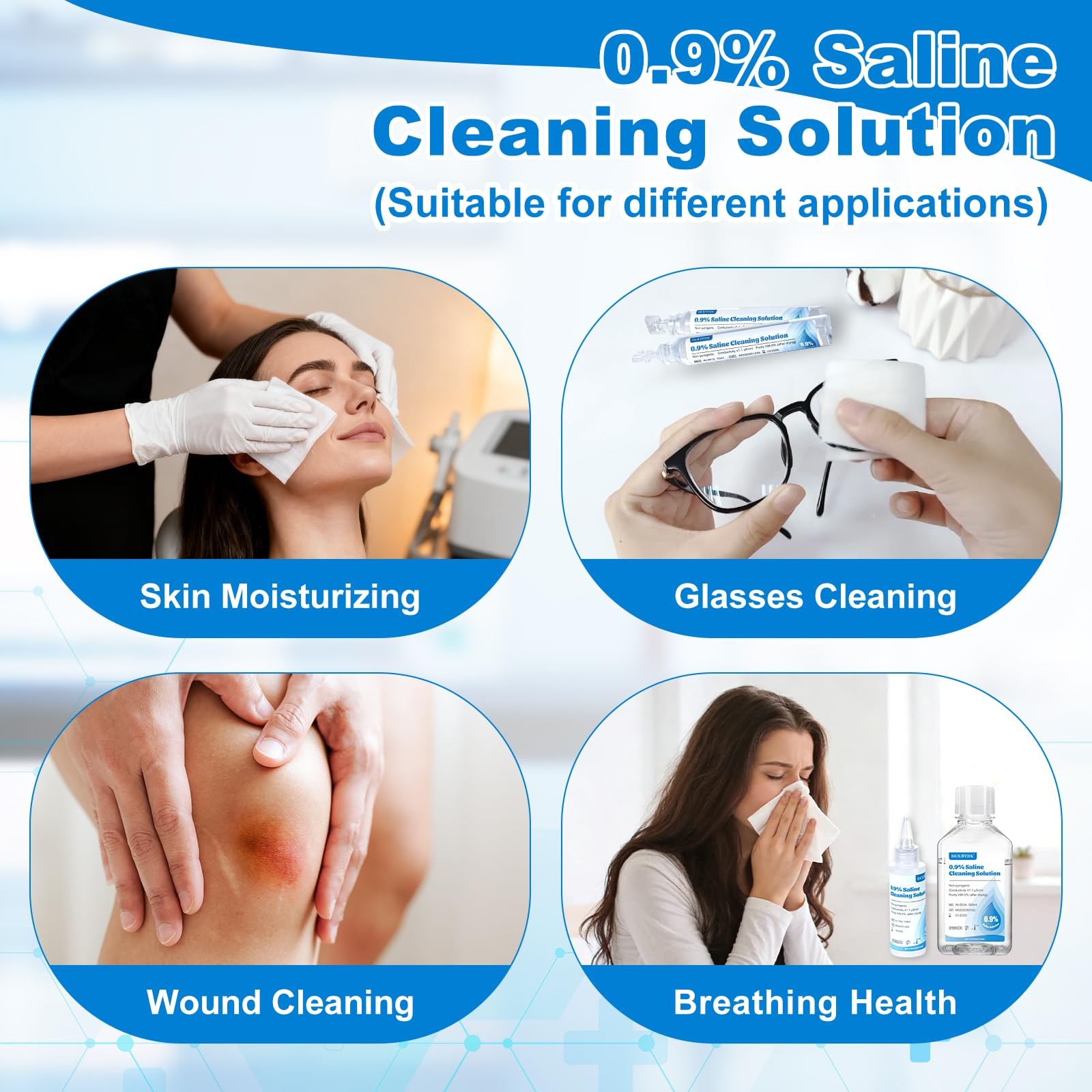 0.9% Saline Cleaning Solution, Normal Solution, Ready-to-Use for Daily Cleani…