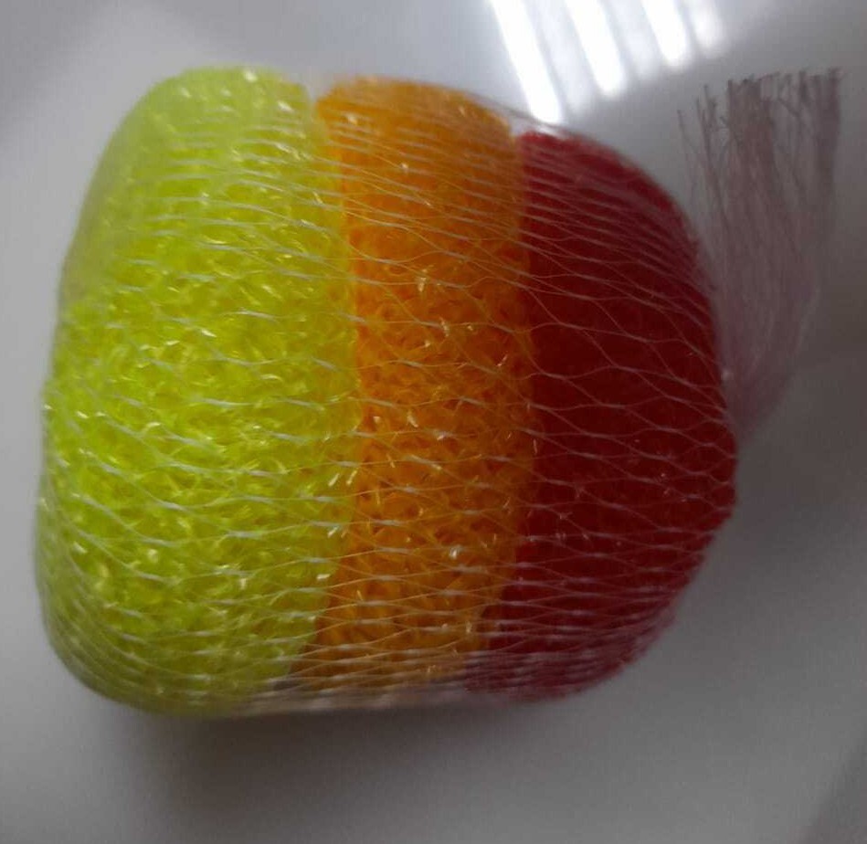 3pcs Cleaning Nylon Plastic Scrubber Kitchen Dish Pot Pan Washing Plastic Mesh