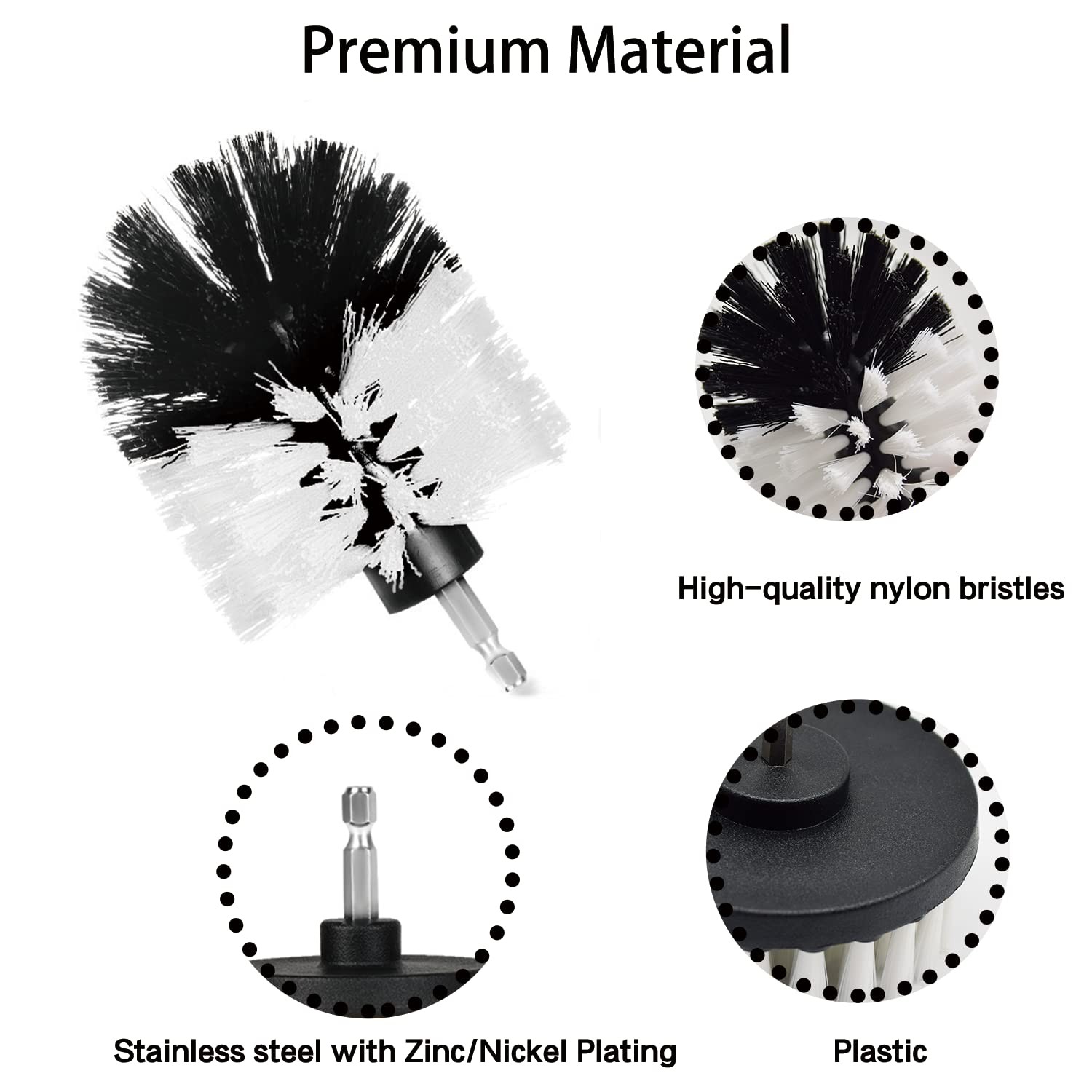 Drill Brush Attachment Set, 7 Pack 1/4in Power Scrubber Brush + Extend Long R…