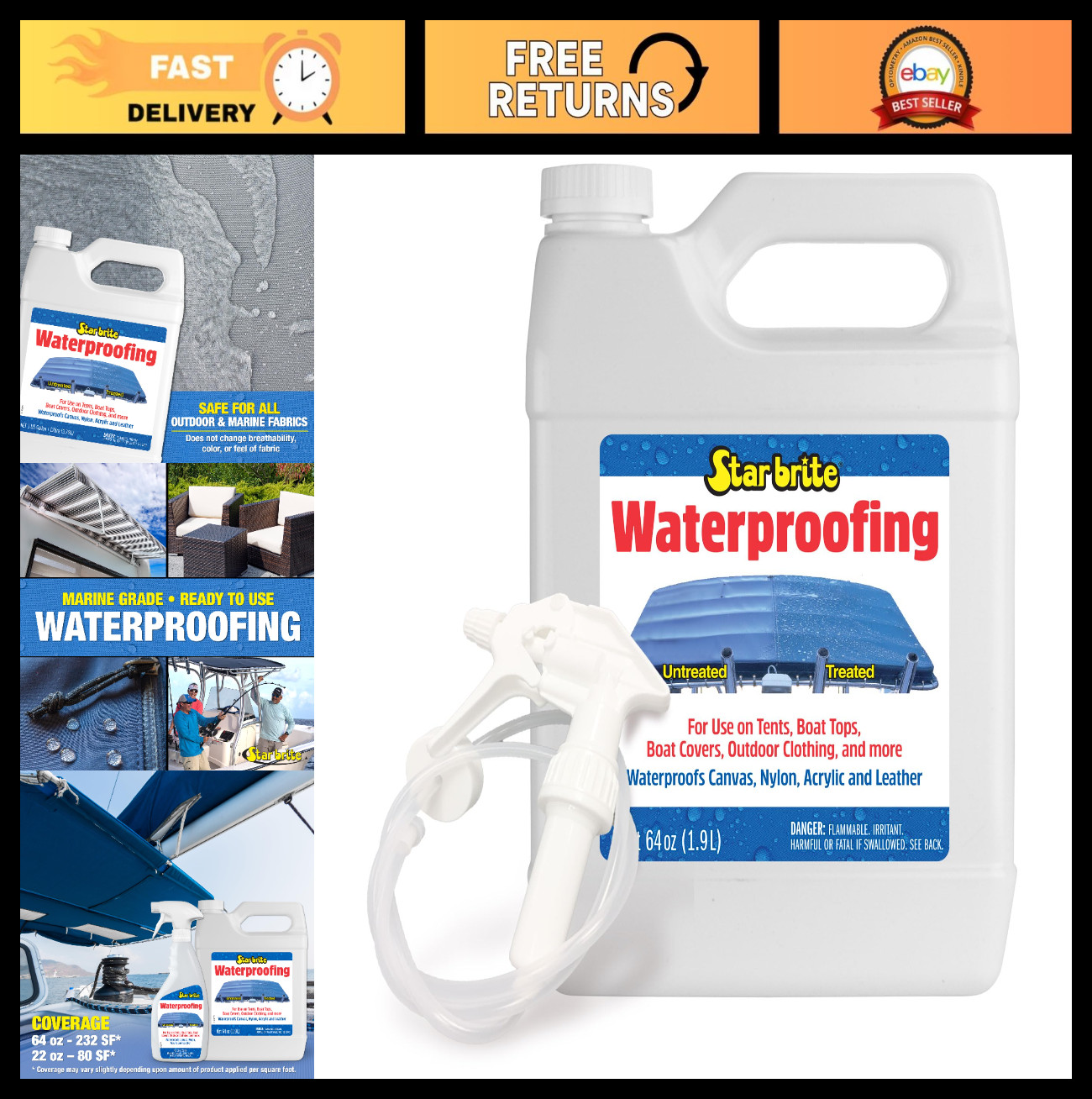 Waterproofing Spray – Stain Repellent & UV Protection for Covers, Tents, Jackets
