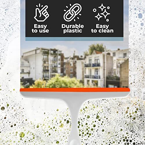 4 Pack Shower Squeegee for Glass Doors Tiles Mirrors Car Windows, 9.5 Inch