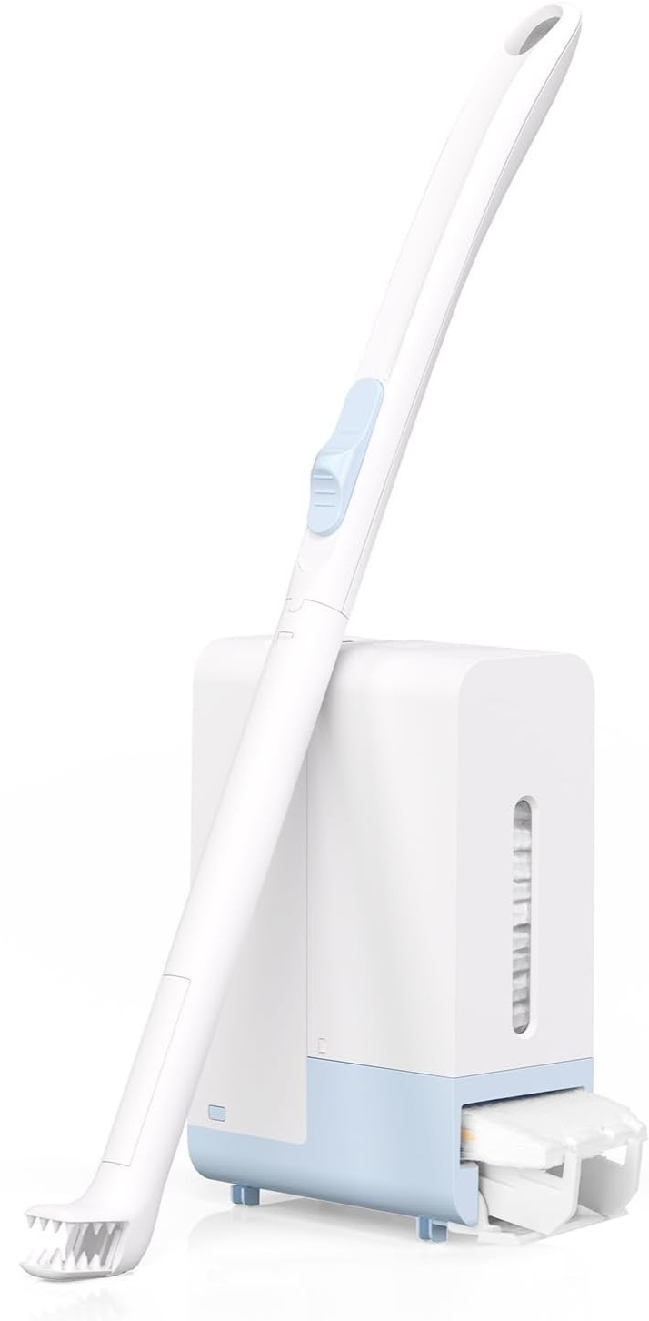 Disposable Toilet Brush Wand for Scrubbing Bubbles Flushable Refills, Wall Mount