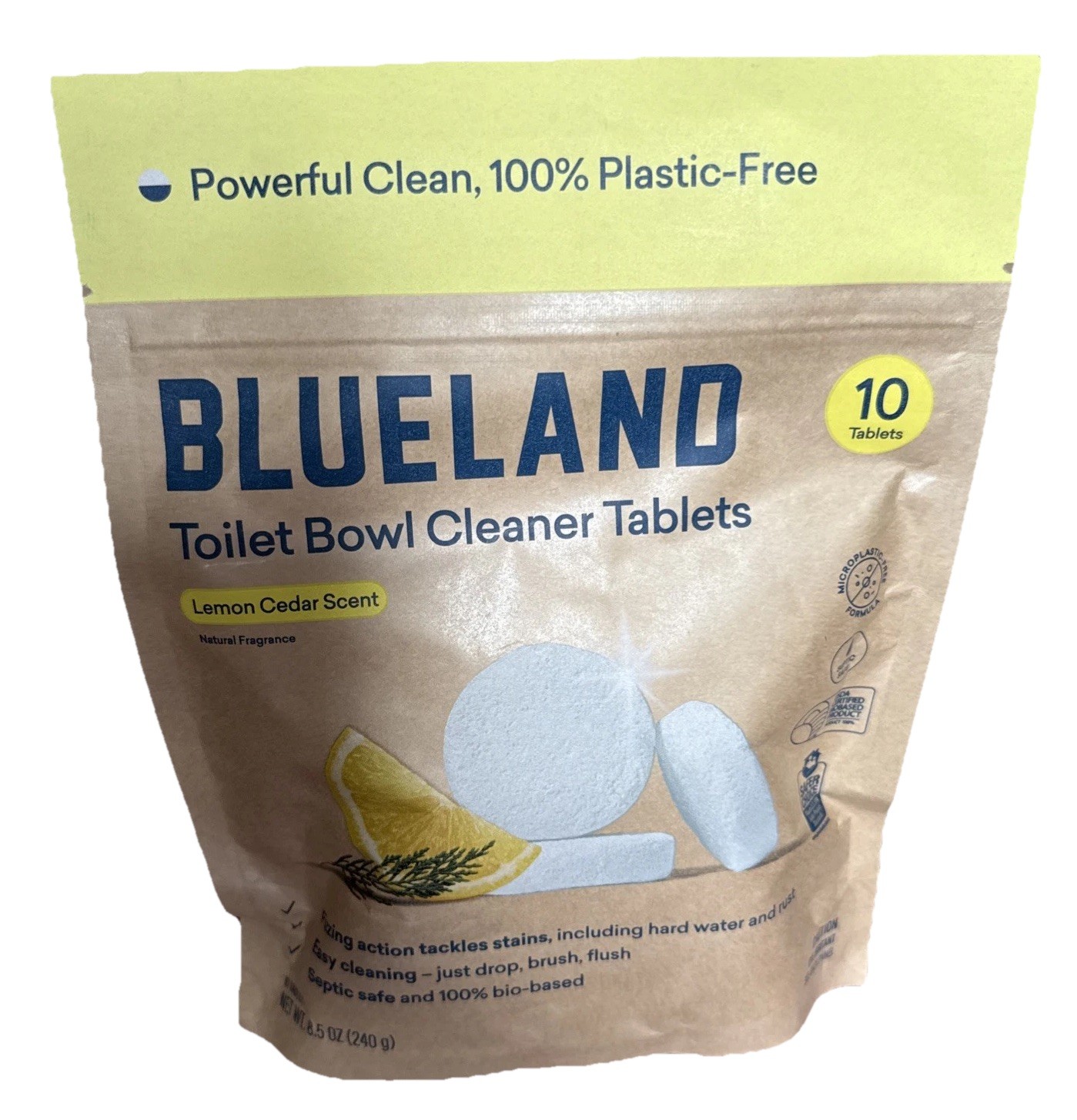 Blueland Toilet Bowl Cleaner 10 Tablets Lemon Cedar Scent 100% Plastic-Free