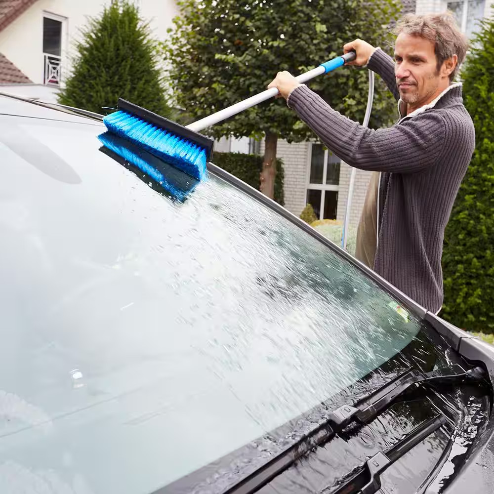 10 In. Waterflow Scrub Brush with Squeegee