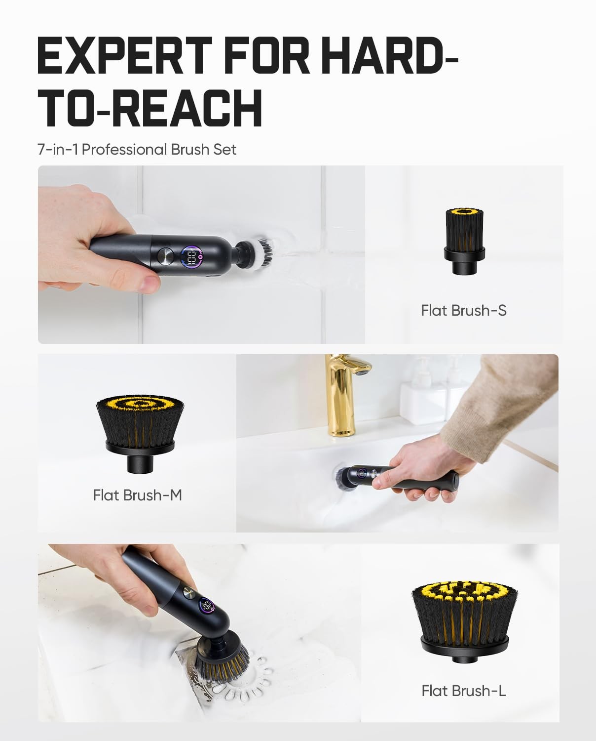 Flip G10 Nano HomeCare Cordless Electric Spin Scrubber, 360° High-Torque Rota…