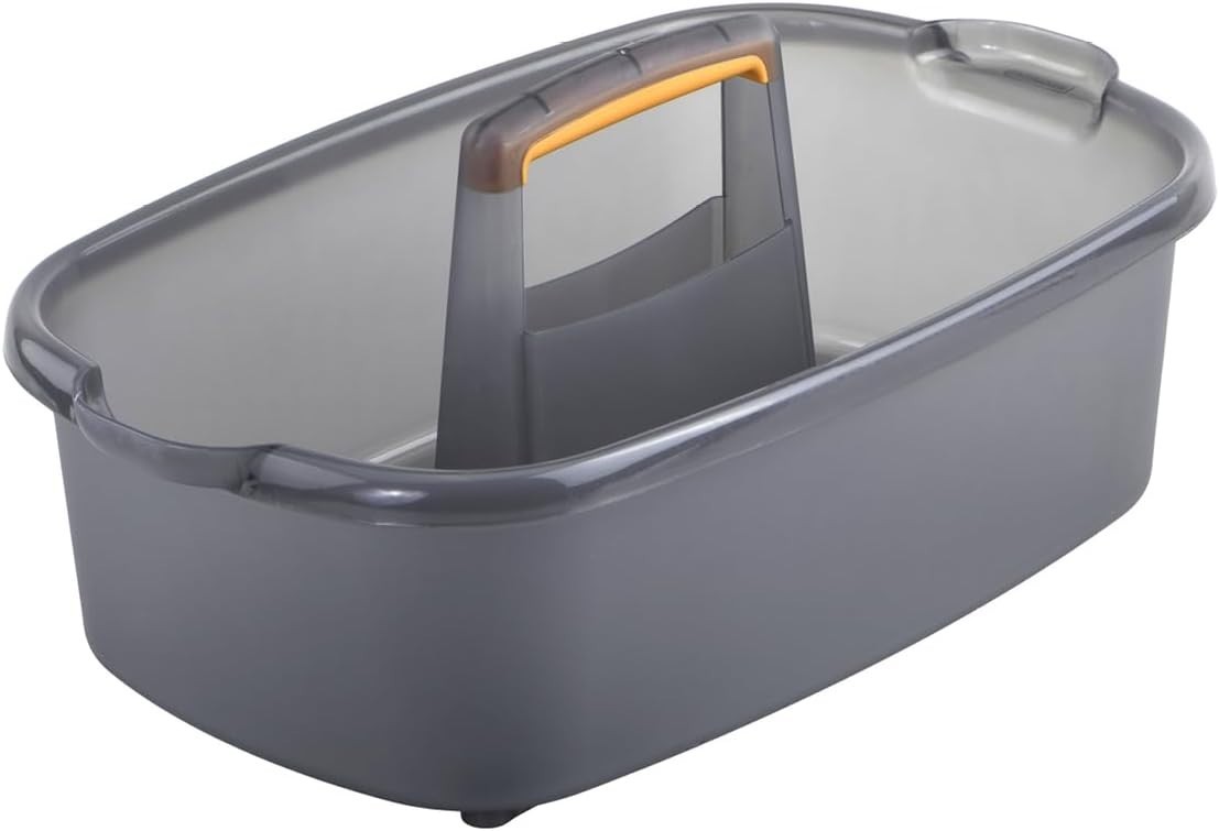 Compact Gray Cleaning Caddy with Easy Grip Handle – Ideal for Storage or Travel