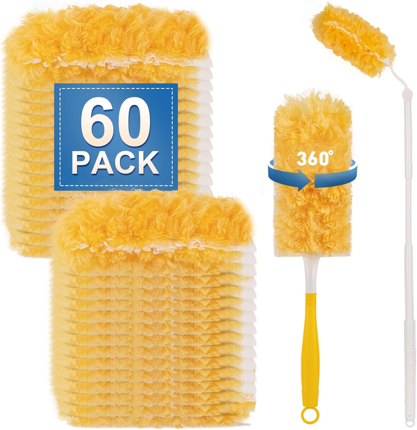 Heavy Duty Duster Refills for Swiffer Duster, Unscented Disposable Dusters 60