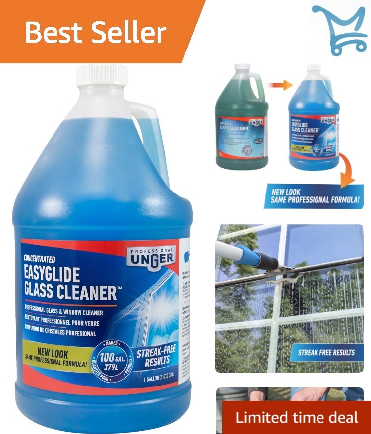Glass Cleaner Concentrate 1 Gal Streak-Free Ammonia-Free Multi-Purpose Safe f…
