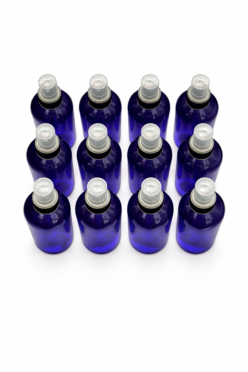 Spray Bottles 8oz 12 Pack Blue Fine Mist Refillable Plastic Empty Bottles