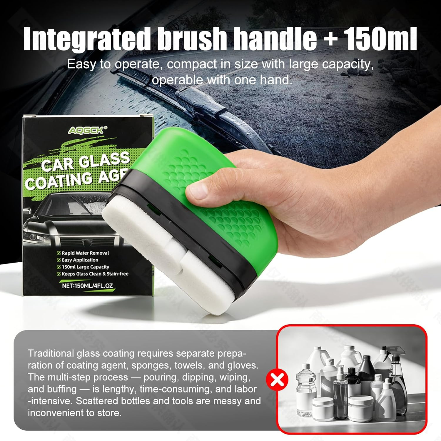 Automotive Glass Hydrophobic Coating Agent, Lotus Leaf Rainproof Effect, Invisib