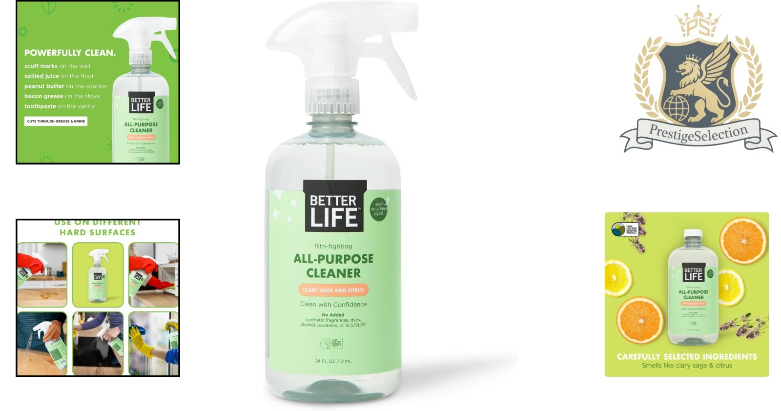 Powerful Plant-Based Cleaner – 24oz for Homes with Pets & Kids, Clary Sage