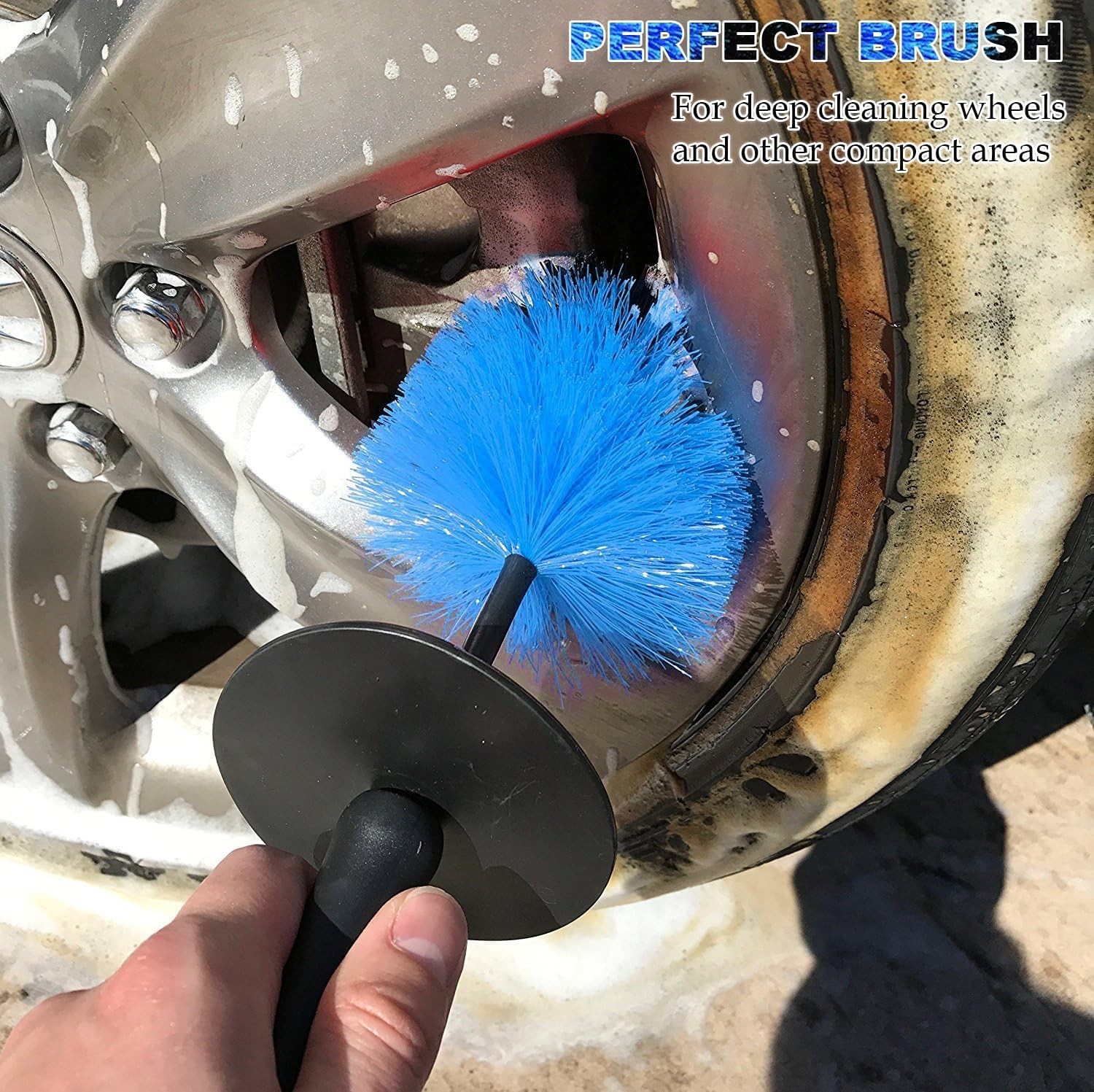 Soft Bristle Tire Scrub Brush for Efficient Wheel Detailing – Lightweight Design