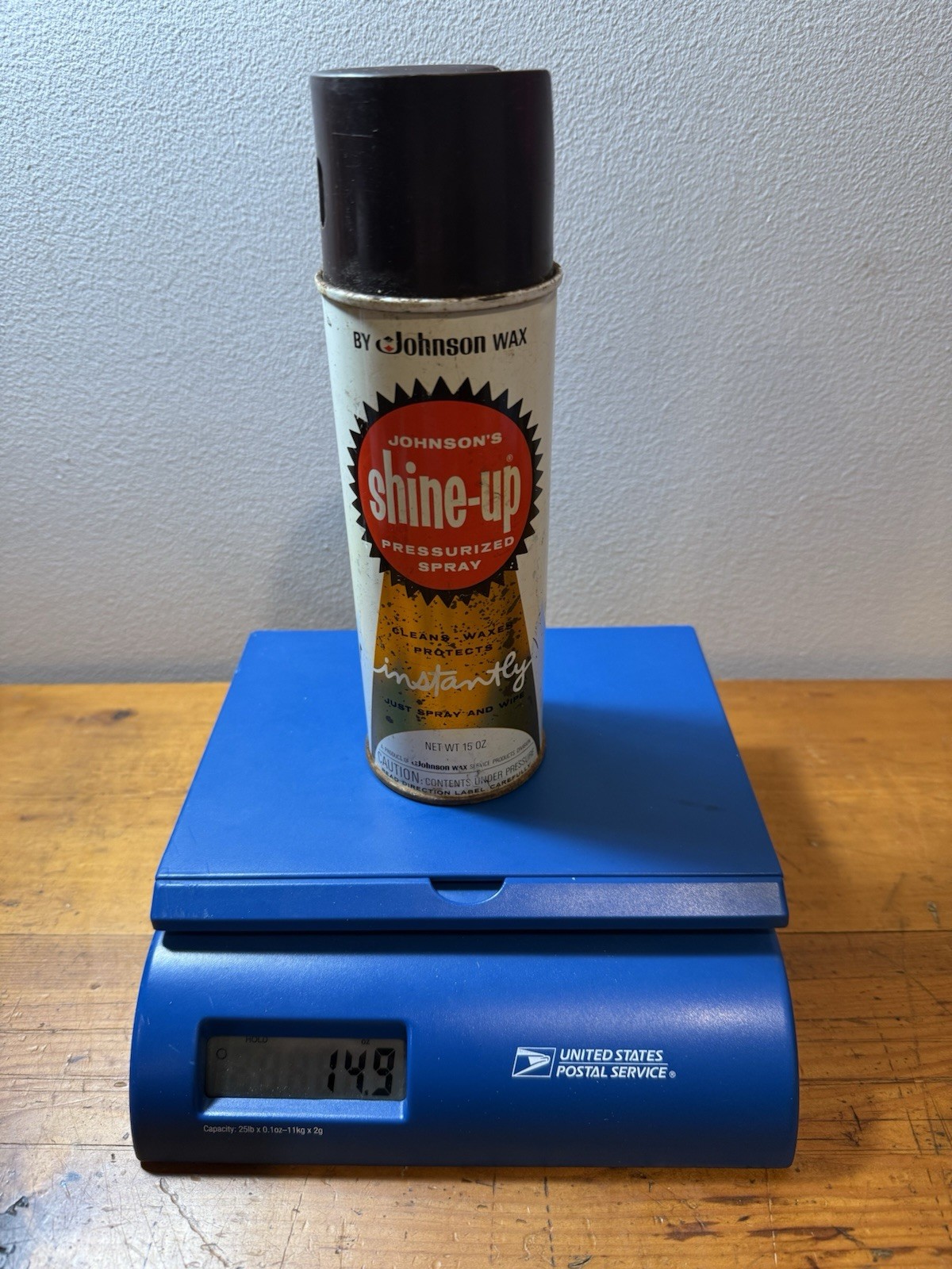 Vintage Johnson Wax Shine-Up Spray Cleaner Wax Protects 15 oz 90% Full