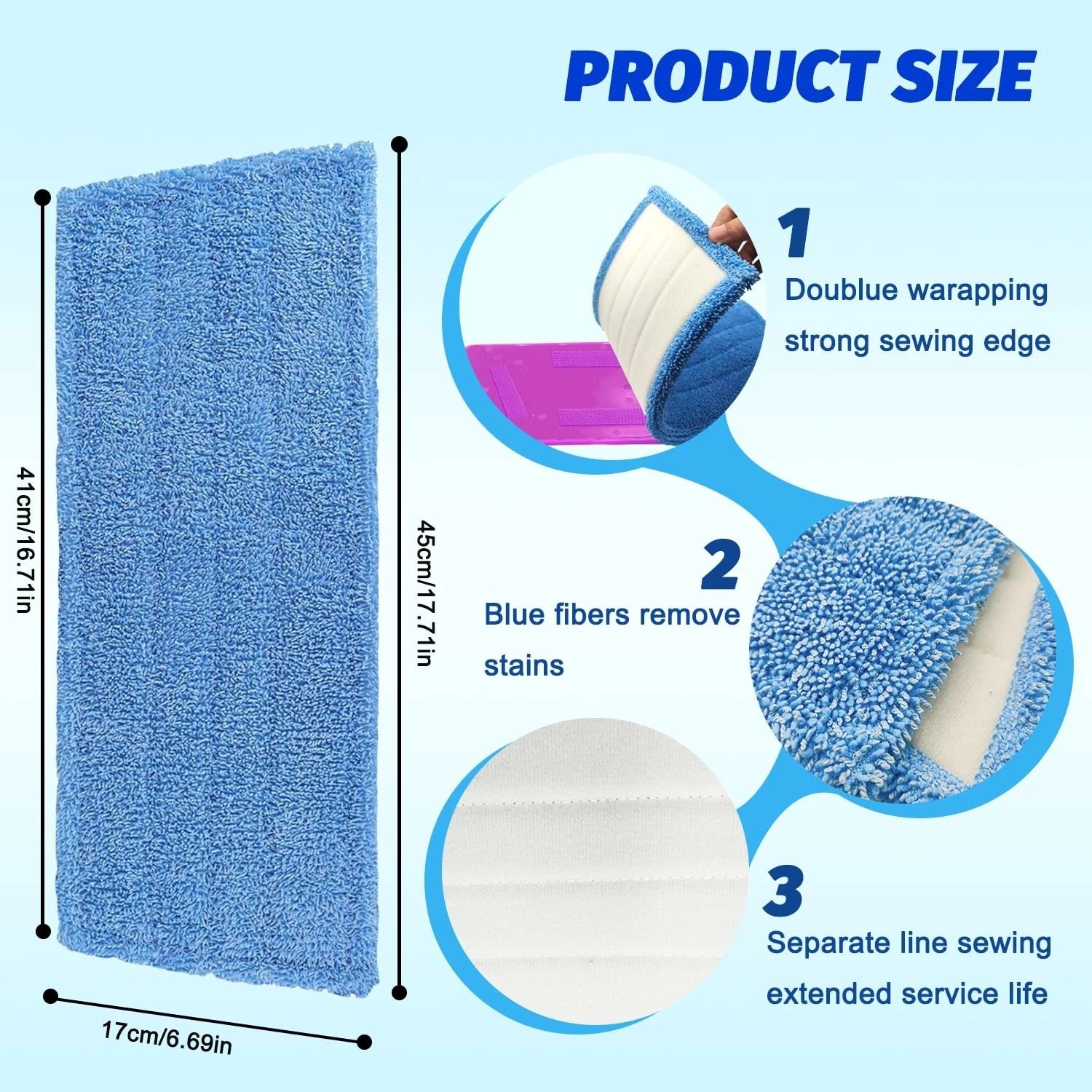 6 Pack Click n Clean Rejuvenate Compatible Microfiber Mop Pads 17″x6″ Size