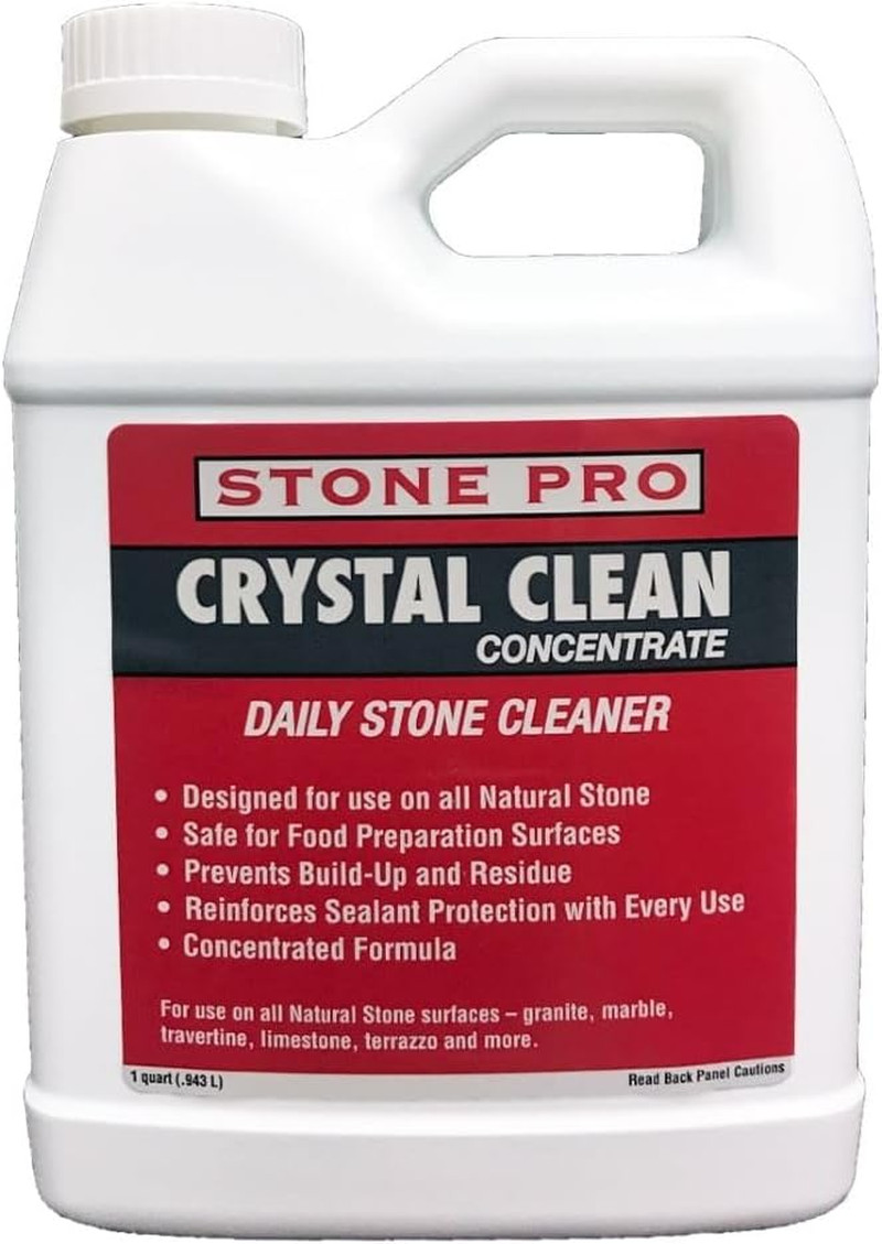 Stone Pro Crystal Clean – Surface Cleaner & Sealer, Concentrate 32 Oz Quart