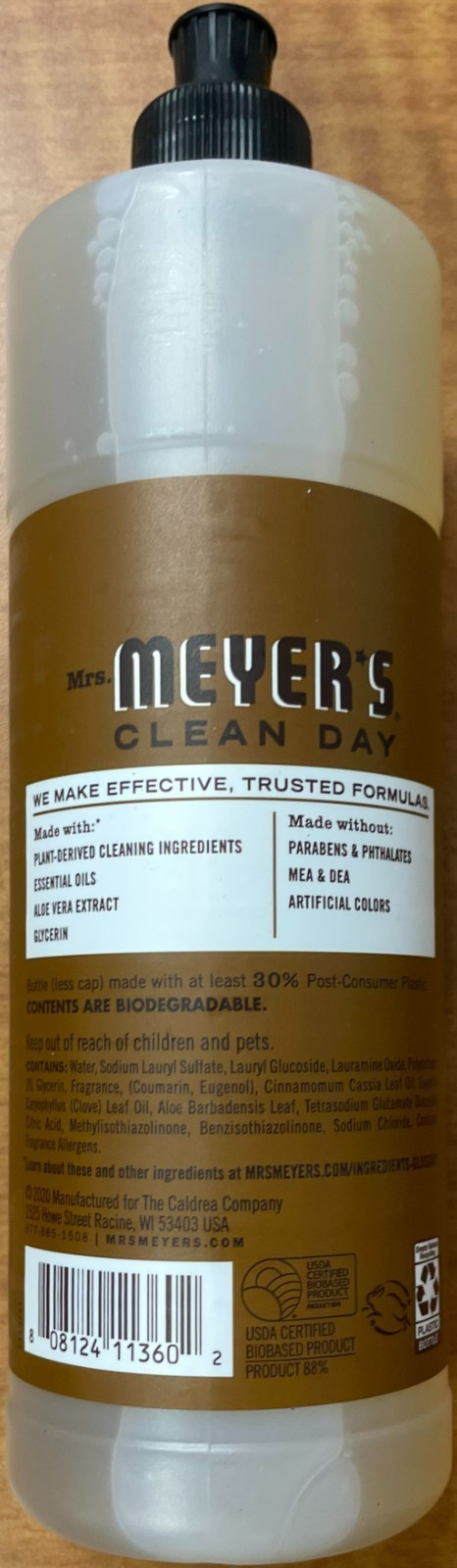 Mrs Meyer’s Clean Day Dish Soap Acorn Spice Scent 16fl oz Limited Edition 6-Pack