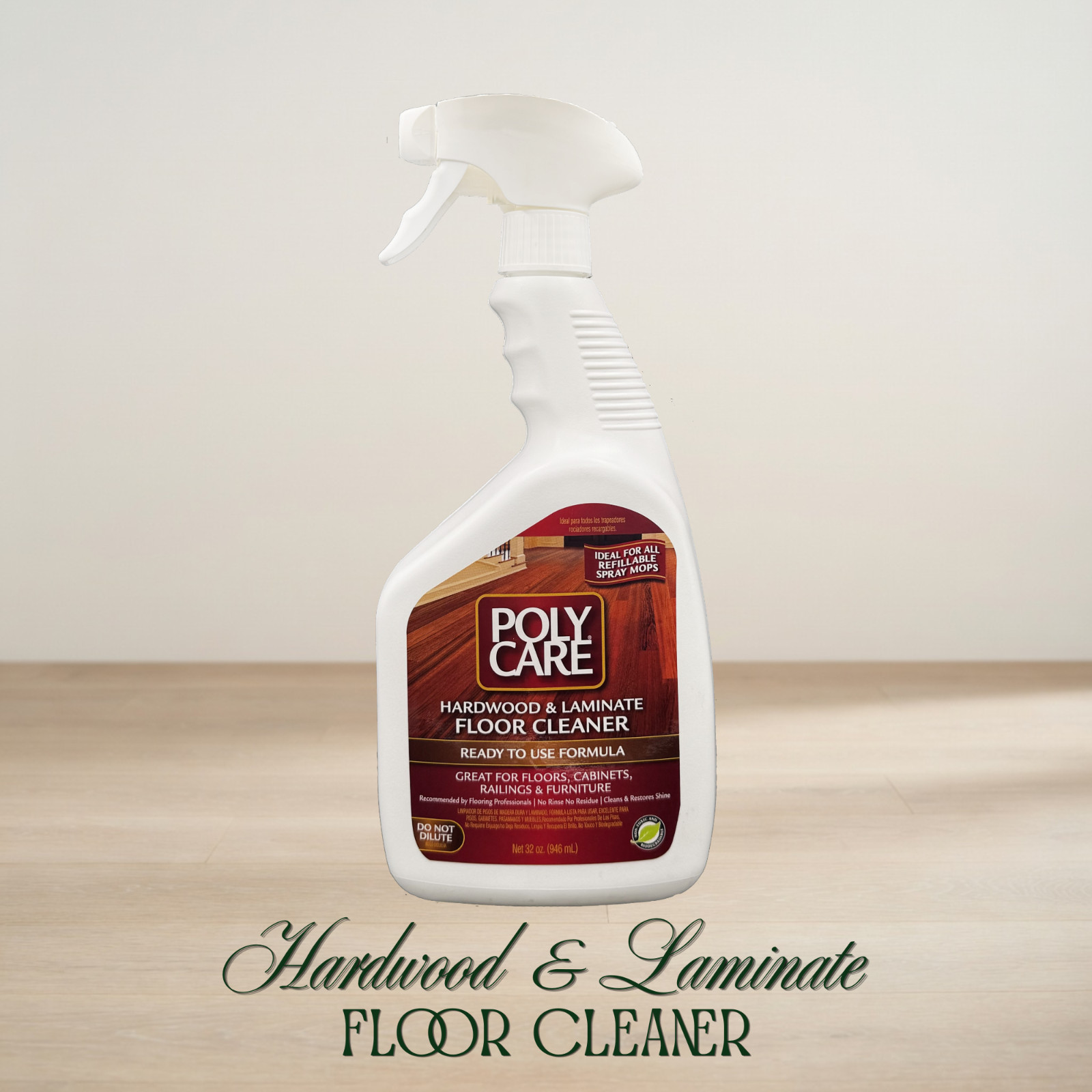 PolyCare Hardwood & Laminate Floor Cleaner Ready To Use 32oz. Spray.