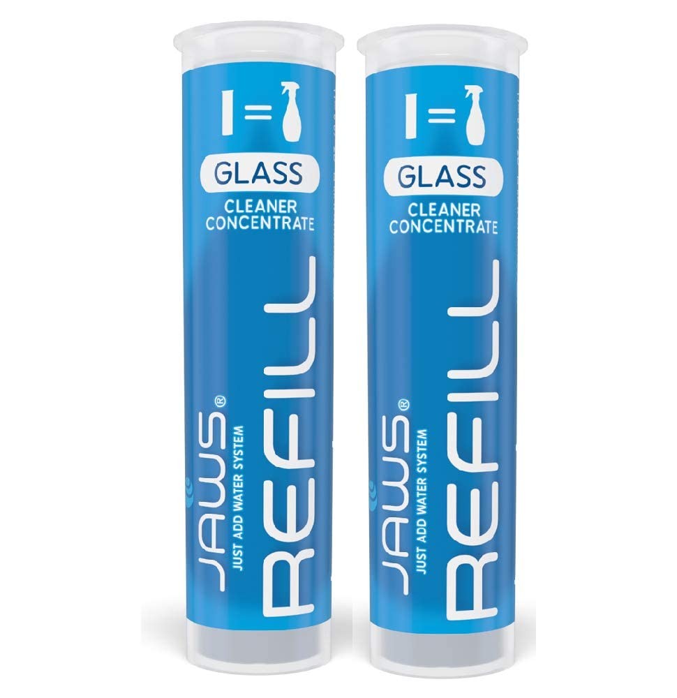 Glass Cleaner Bottle with 2 Refill Pods. Refillable Cleaning Supplies