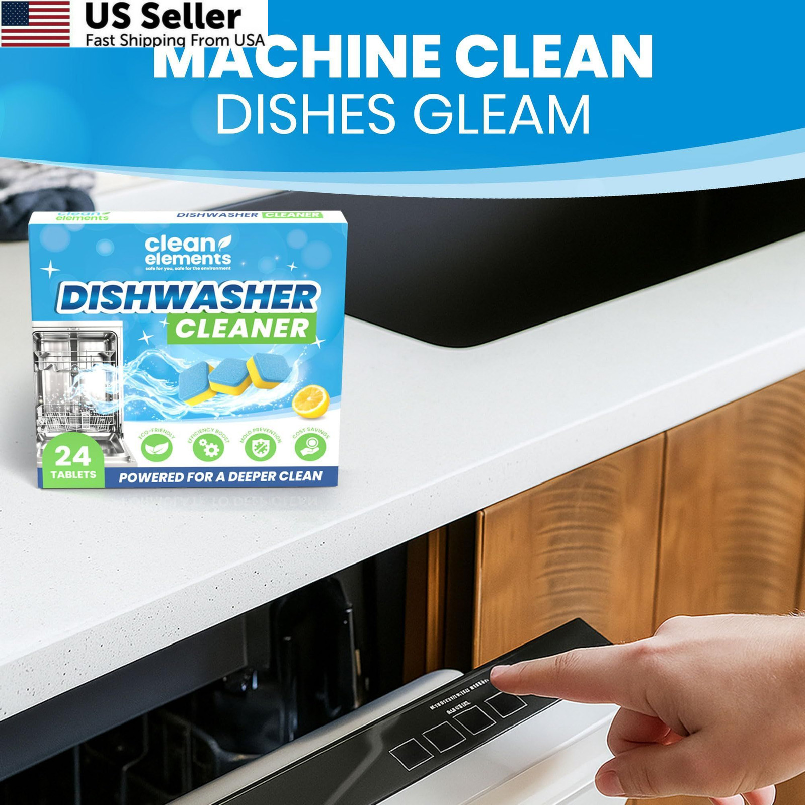 Dishwasher Cleaner Tablets & Deodorizer – 24 Pack (12 1 Count (Pack of 24)