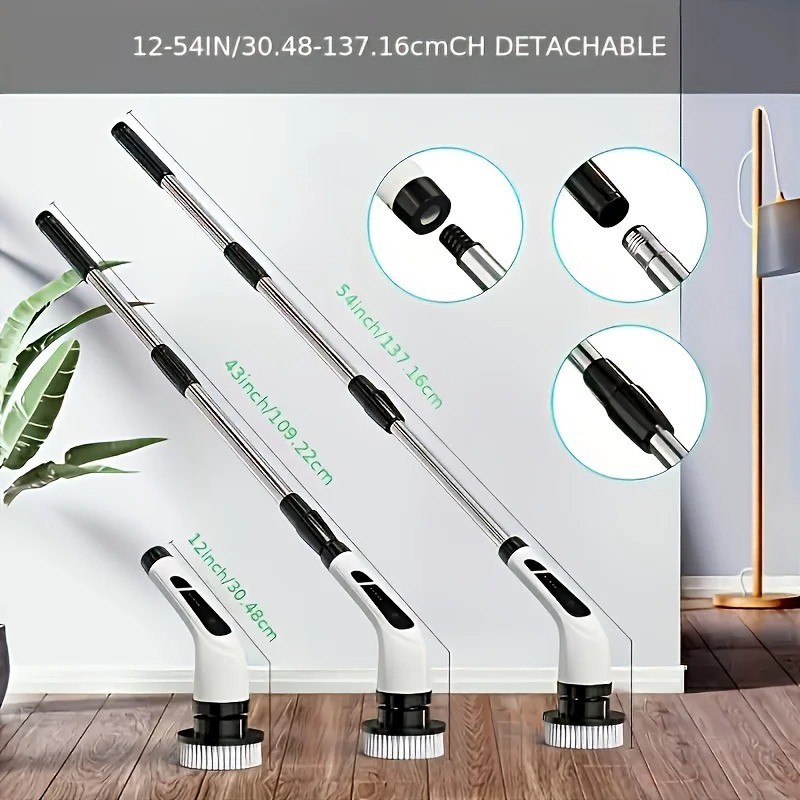 9 IN 1 Electric Spin Scrubber Cordless Power Cleaning Brush Rechargeable Cleaner