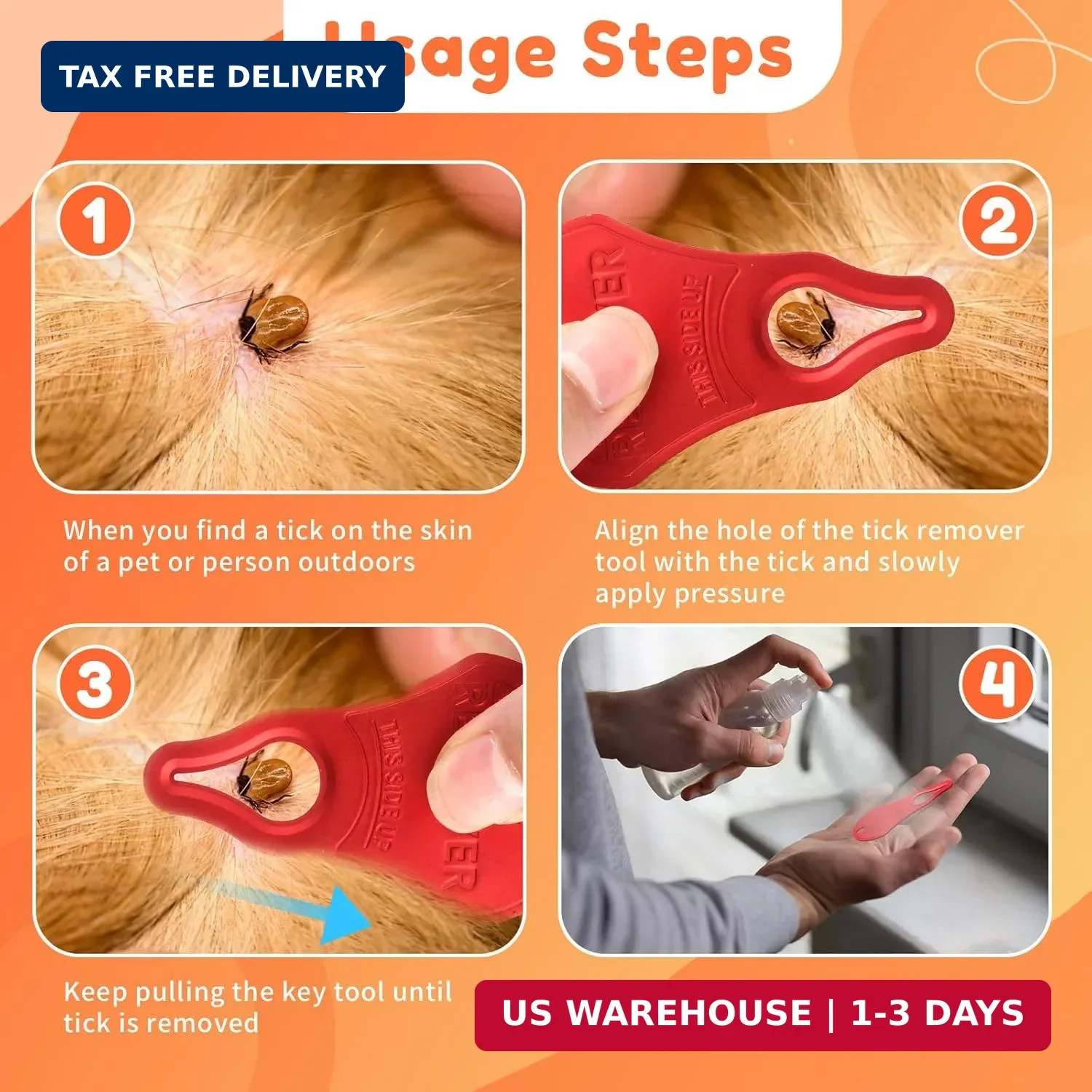3 Pack Tick Remover Tool for Dogs Pets Humans Safe Outdoor Tick Key Essentials