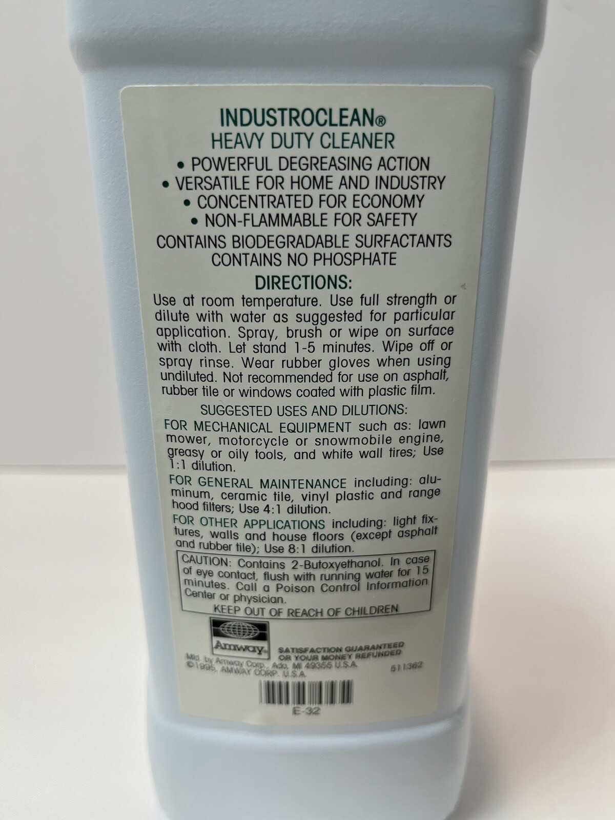 Vintage New Amway INDUSTROCLEAN Heavy Duty Cleaner 1 Liter Degreaser