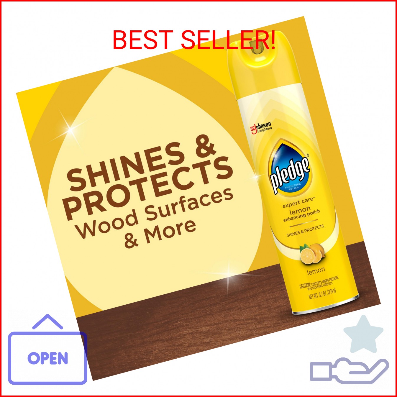 Pledge Enhancing Polish Spray, Wood Furniture & Stainless Steel Polish, Remove D