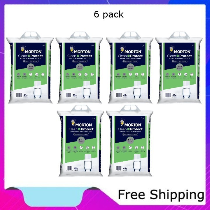 Morton Clean and Protect Plus Rust Defense Water Softener Salt Pellets, 6 pack