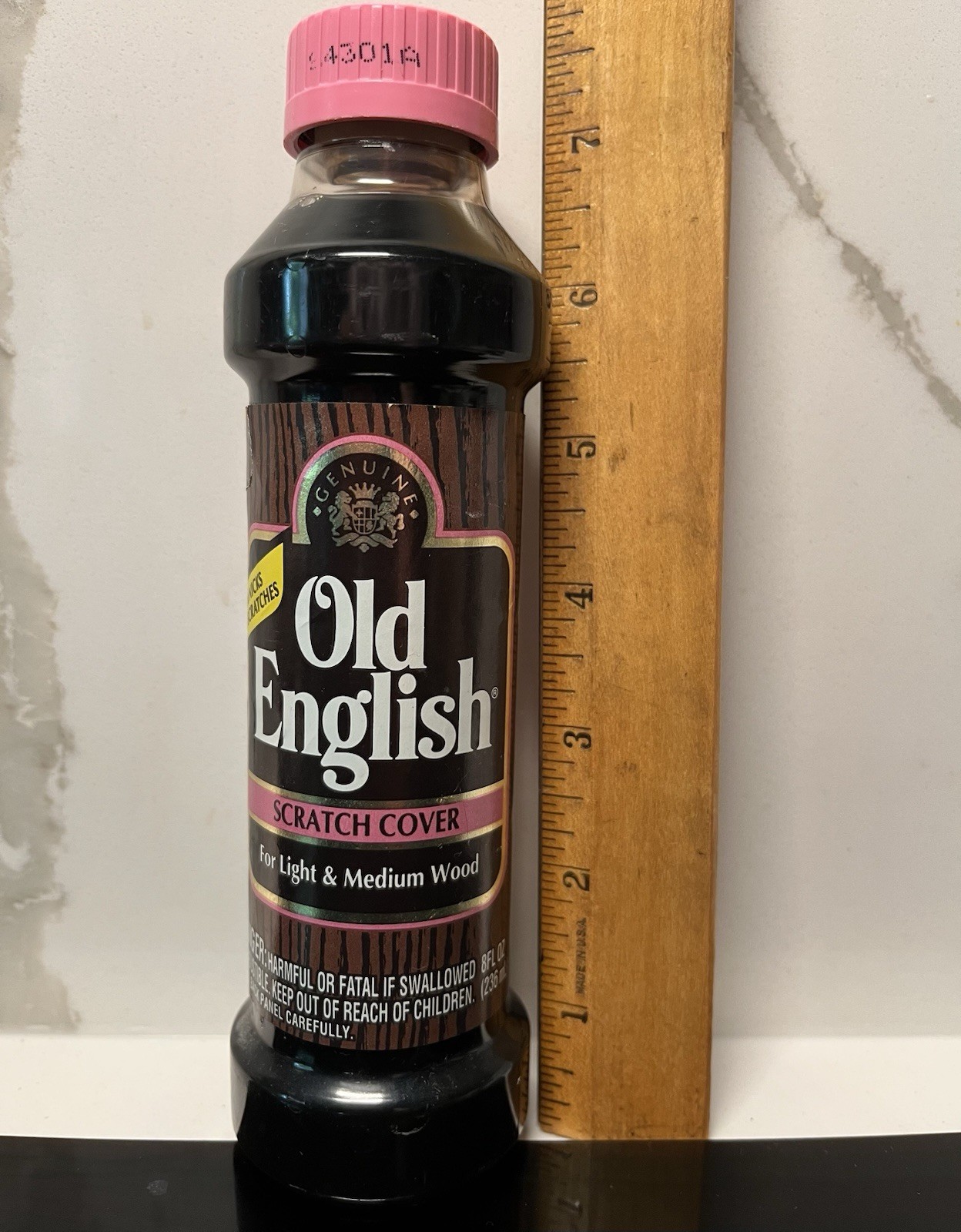 Vintage NOS Old English Scratch Cover 8 oz Pink Lid 1992 Light & Medium Wood