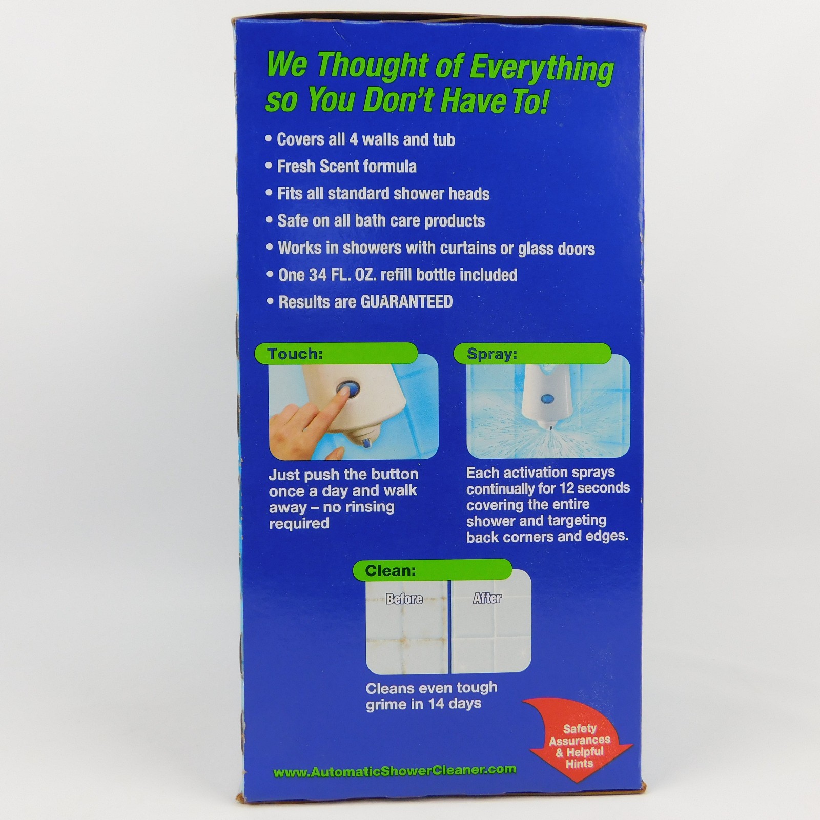 Scrubbing Bubbles Automatic Shower Cleaner Sealed One Button Dual Spray NEW