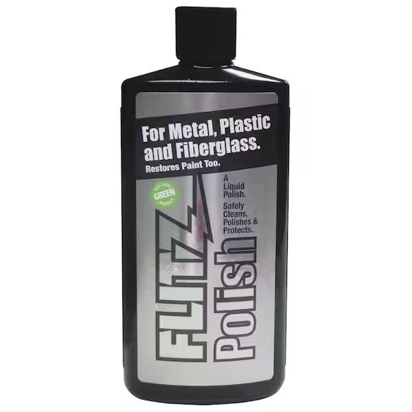 Flitz 7.6 oz. Green Metal Plastic and Fiberglass Polish surfaces Liquid Bottle