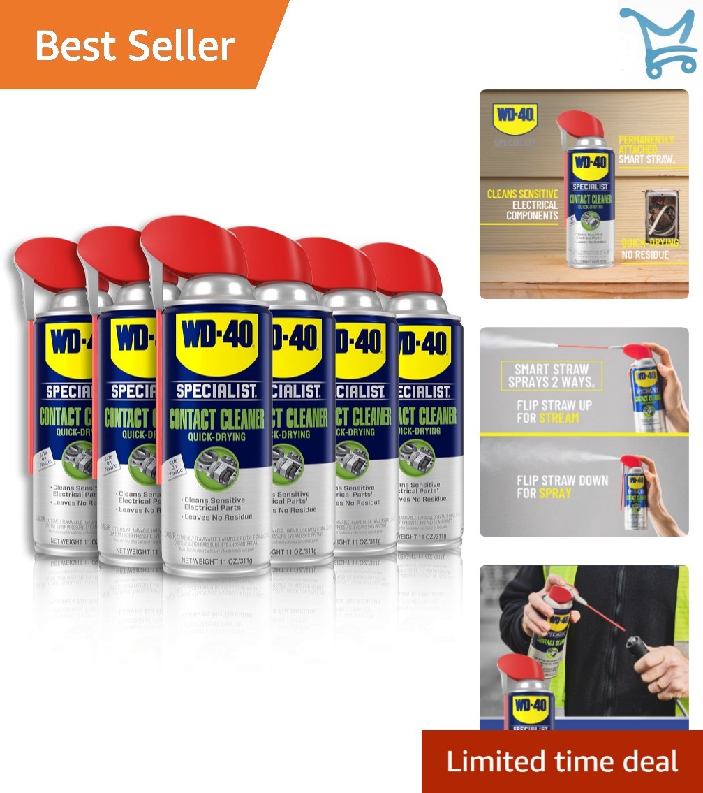 Electrical Contact Cleaner Spray 11 oz Residue-Free Fast Dry Safe on Plastic