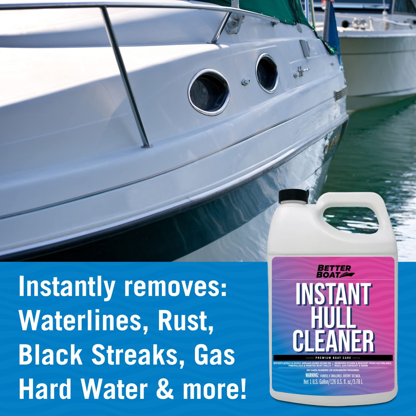Fiberglass Boat Hull Cleaner, 1 Gallon MarineGrade Stain Remover & Restorer, …