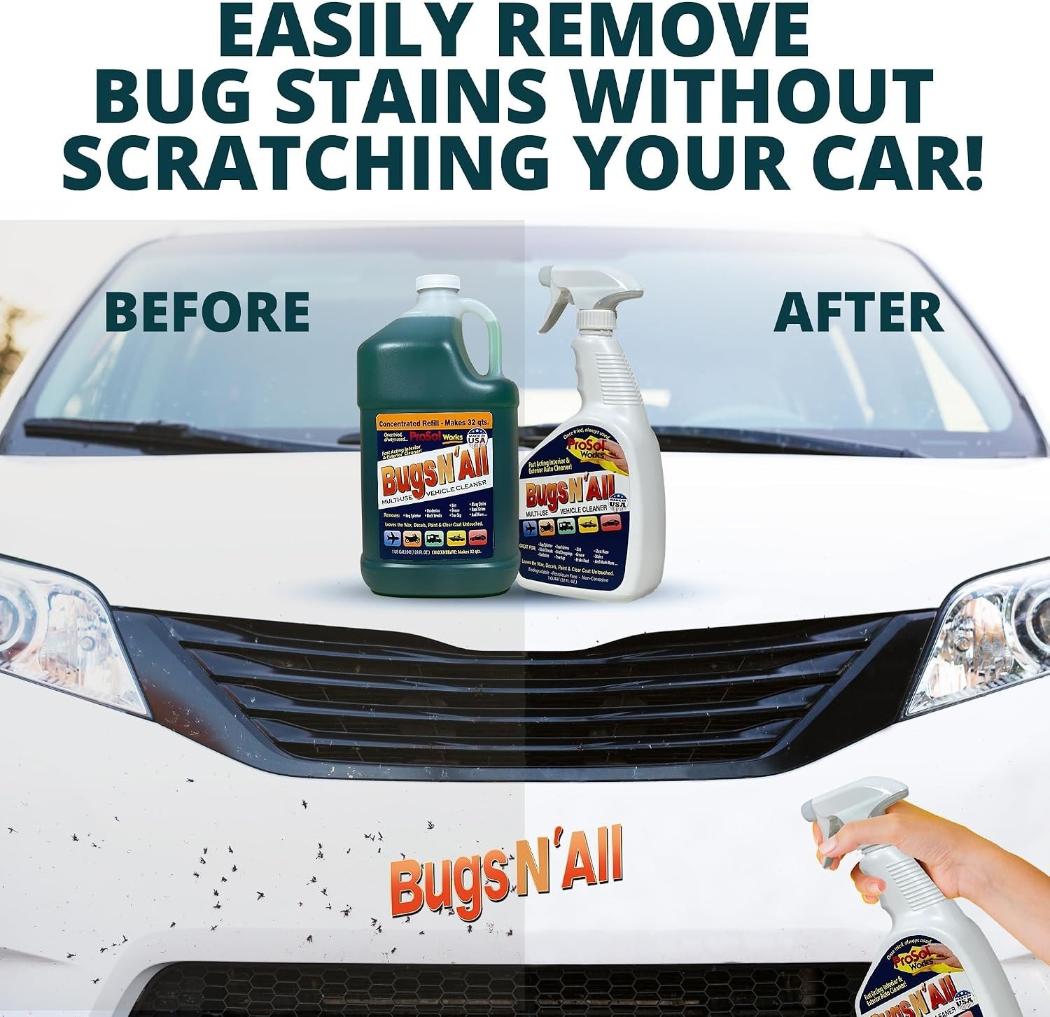 Bugs N’ All Exterior Cleaner – 1 Gal Conc. + 32 oz Spray