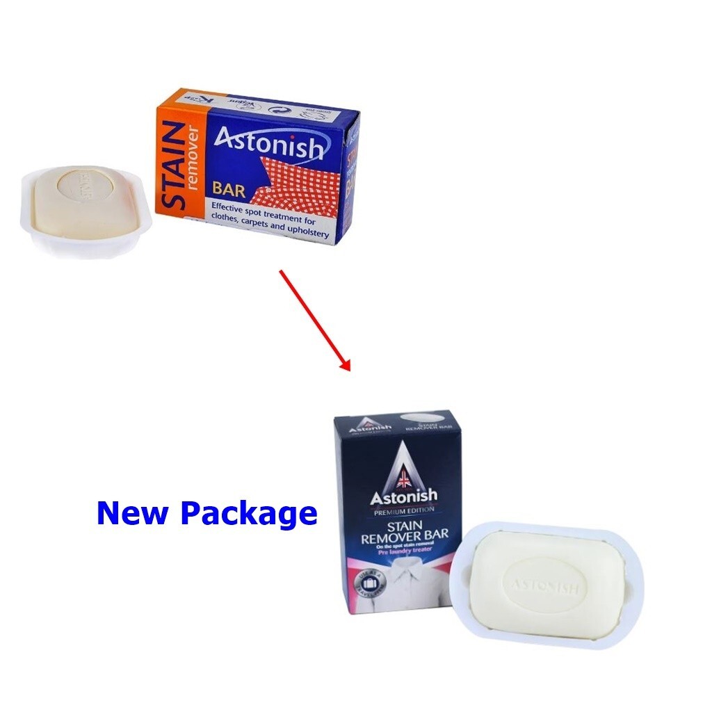6x Astonish Stain Remover Bar Clothes Carpet Upholstery Pre Laundry Fabric 75g.