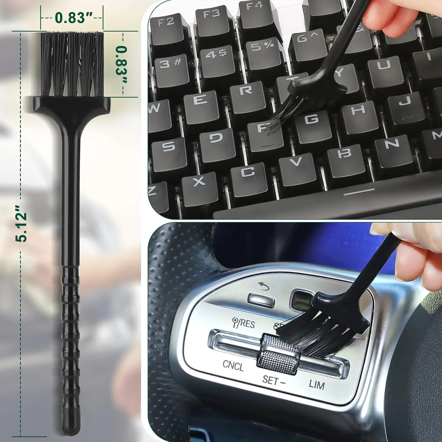 Car Interior Duster Detail Brush Cleaning Gel Kit, Dust Remover | Slime