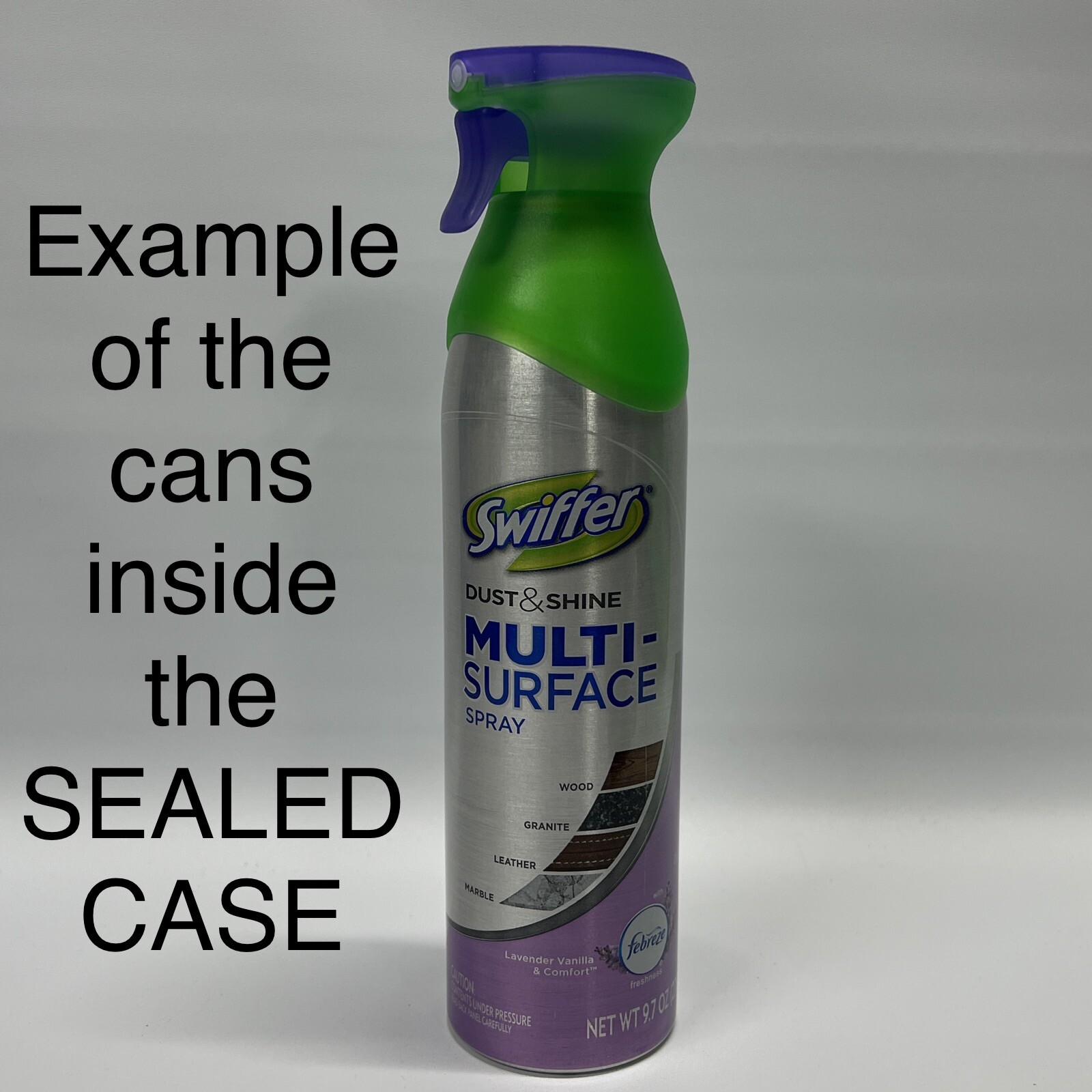 Case Of 6! DISCONTINUED Swiffer Dust Shine MULTI SURFACE Spray Lavender Vanilla