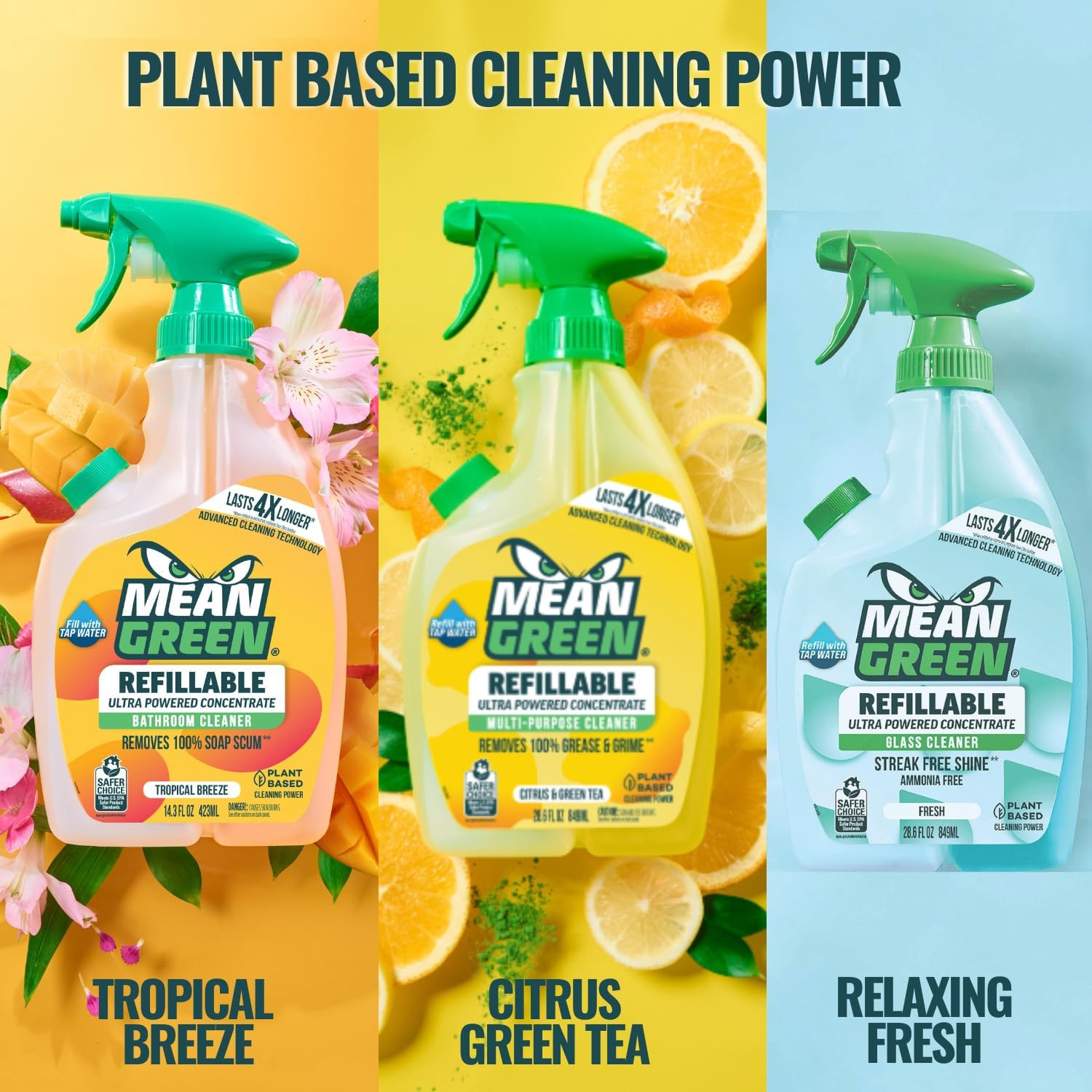 Ultra Powered Refillable Cleaner Concentrate Variety 3 Pack – Multi-Purpose Citr