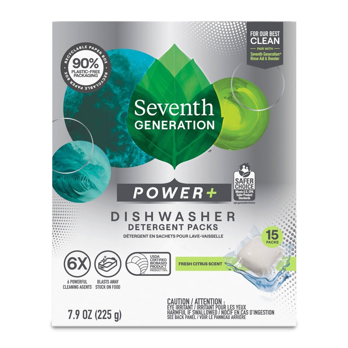 Seventh Generation Fresh Citrus Natural Power Plus Dishwasher Packs – 37oz/70ct