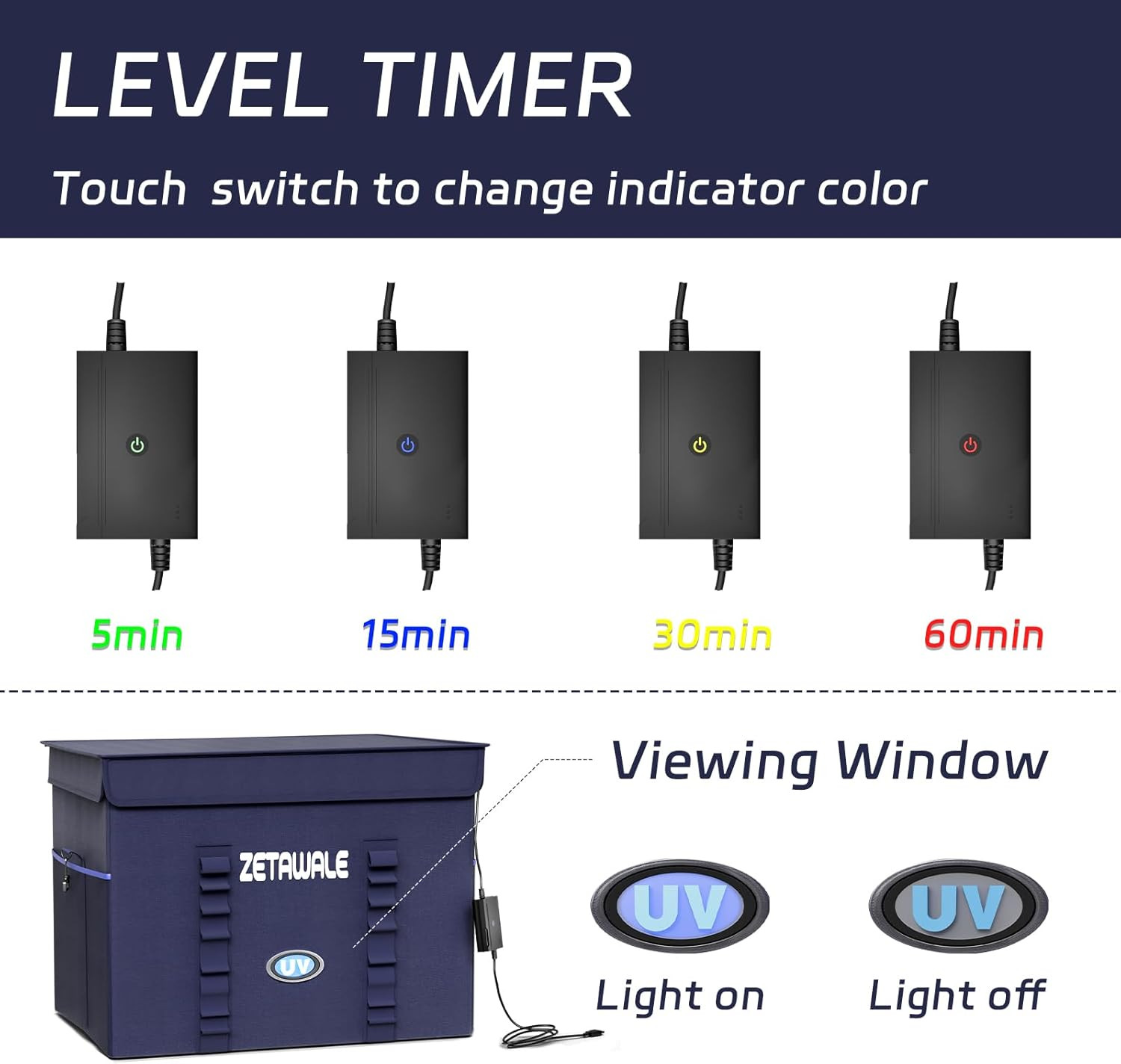 UV Light Sanitizer Box Foldable Large Cleaner and Sanitizing Machine with Timer
