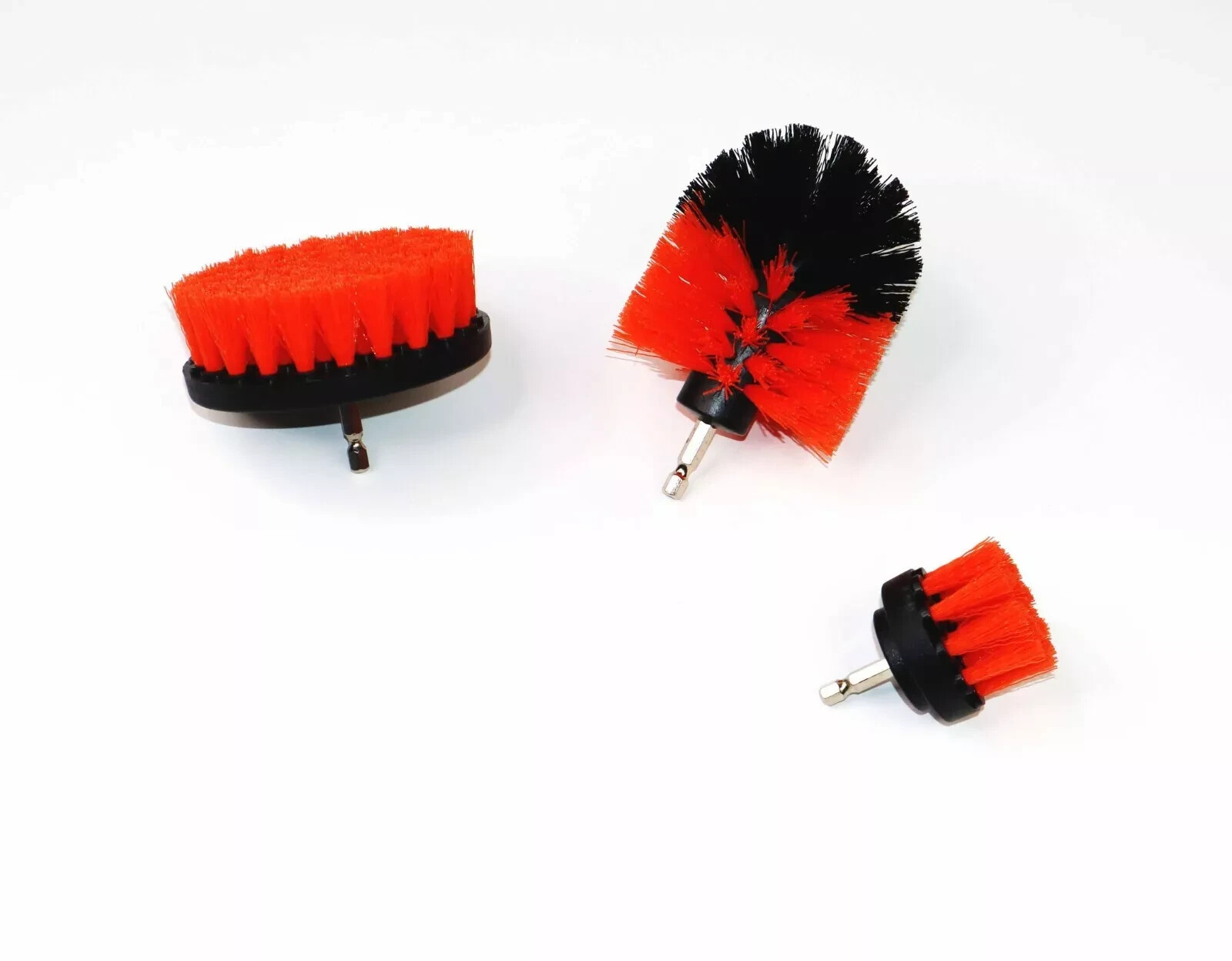 Red Bristle Medium Stiffness Drill Brush Set 3 pack – Ships from USA