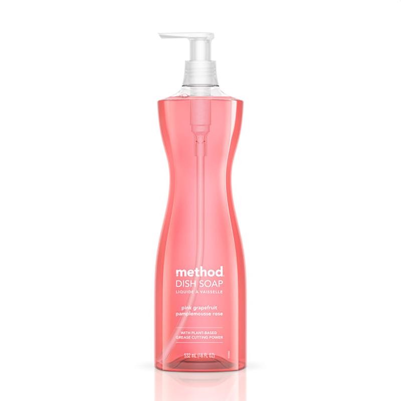 Method 00729 Grapefruit Non Toxic Plant Based Pump Dish Soap 18 oz. (Pack of 6)