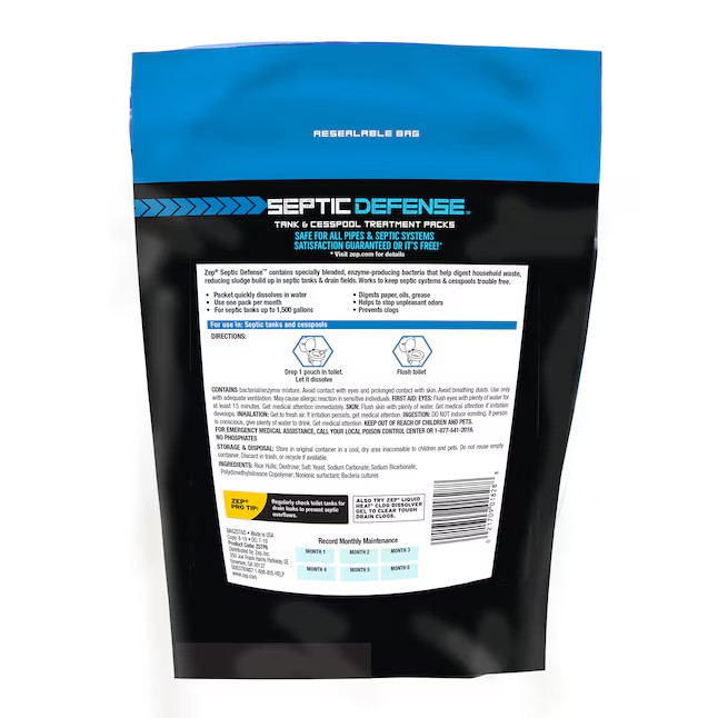 SALE- Zep Septic Defense 6 -Pack 6 -oz Septic Cleaner