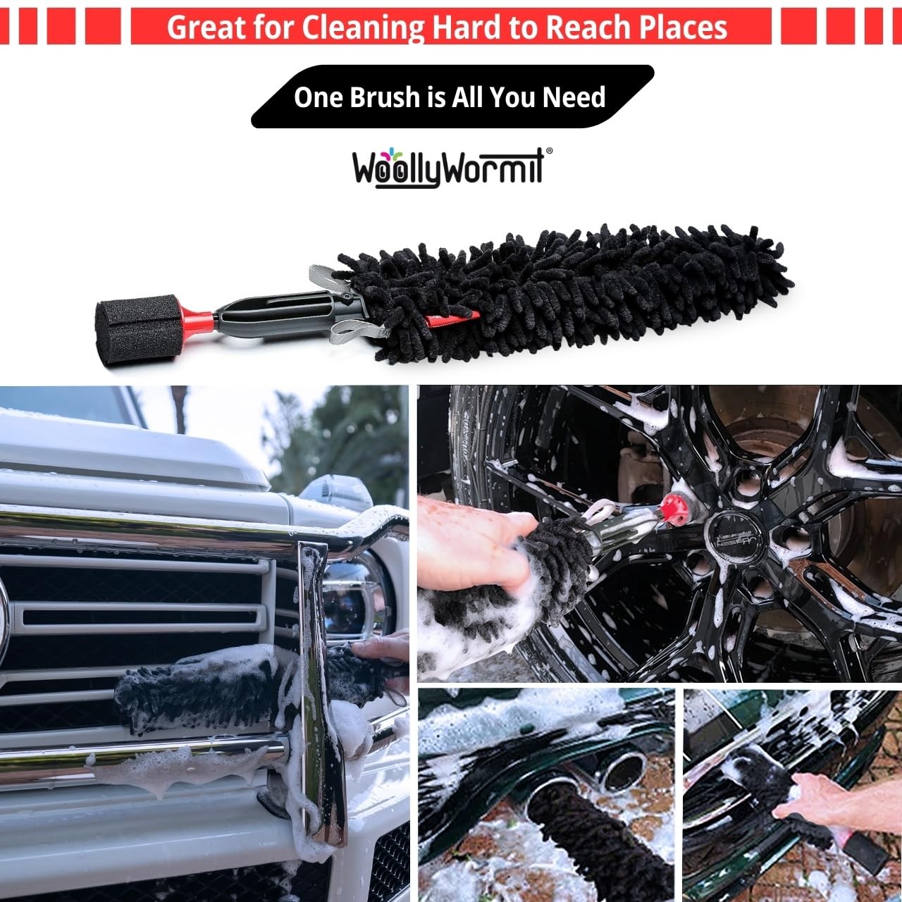 Wheel Cleaning Brush Car Detailing Kit – Rim Brush, Lug Nuts and Wheel Cleane…