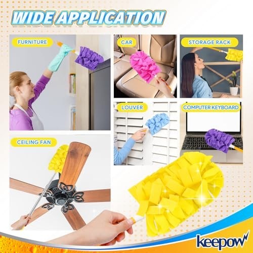 Reusable Duster Refills for Swiffer Hand Duster, 360° Heavy Duty Fleece, 4 Pack