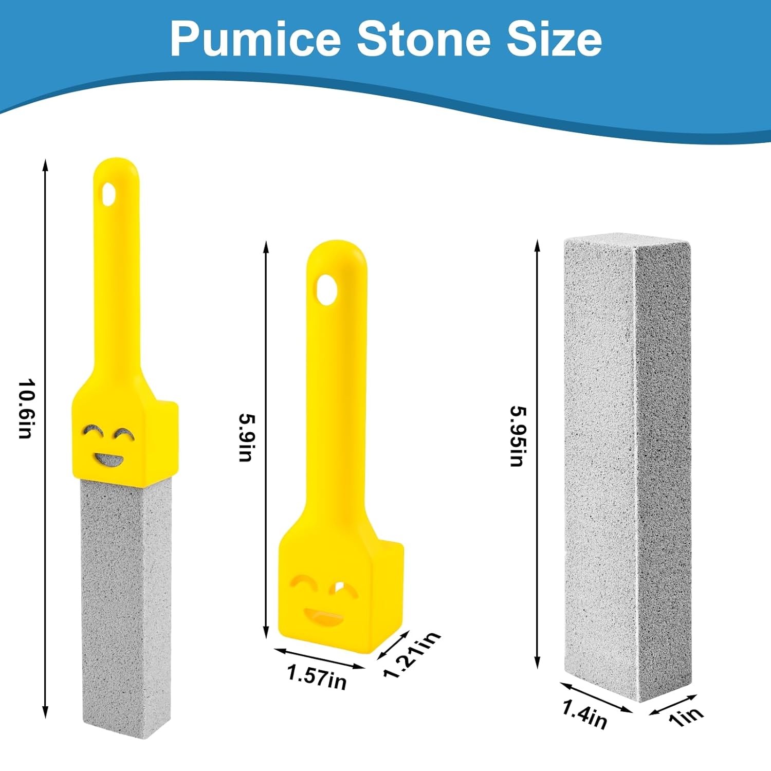10 Pack Pumice Stone Toilet Bowl Cleaner Ring Remover Tool with 2 Handles